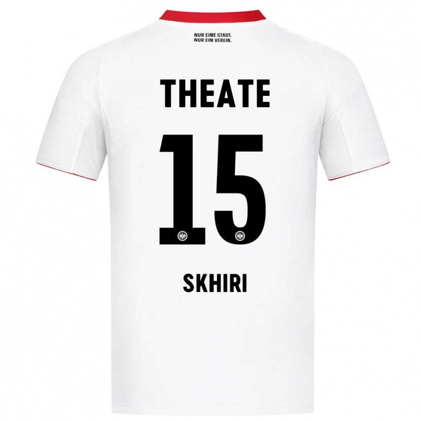 Danxen Homme Maillot Ellyes Skhiri #15 Blanc Rouge Tenues Extérieur 2025/26 T-Shirt