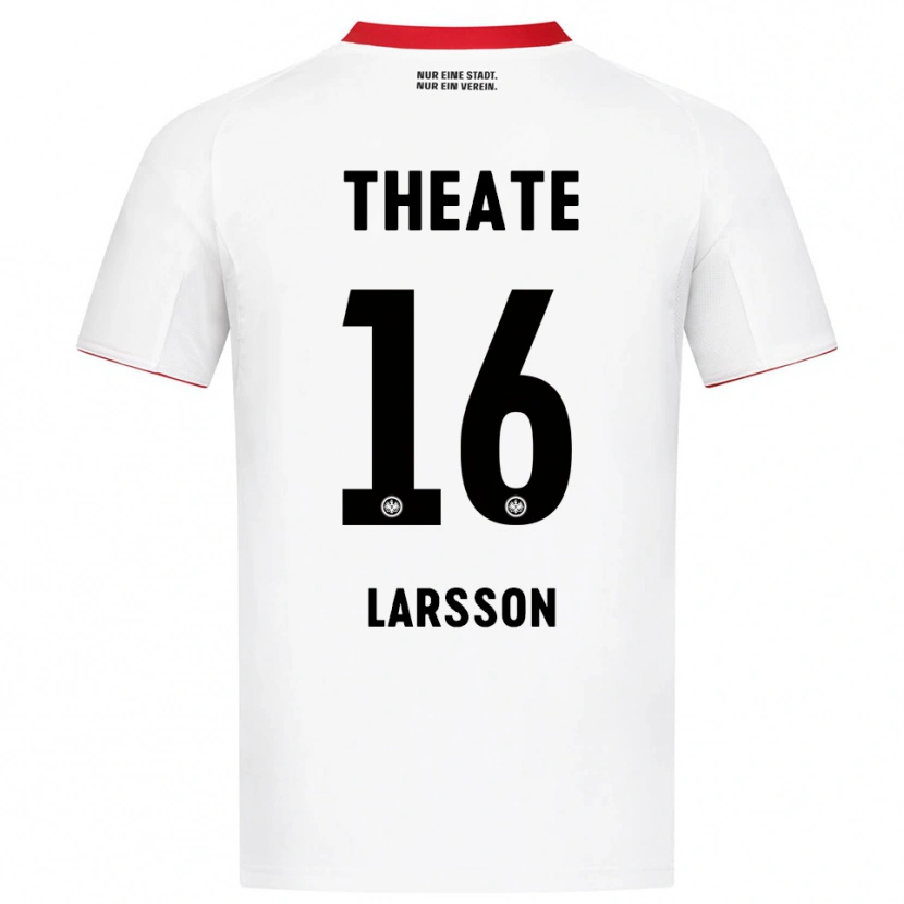 Danxen Homme Maillot Hugo Larsson #16 Blanc Rouge Tenues Extérieur 2025/26 T-Shirt