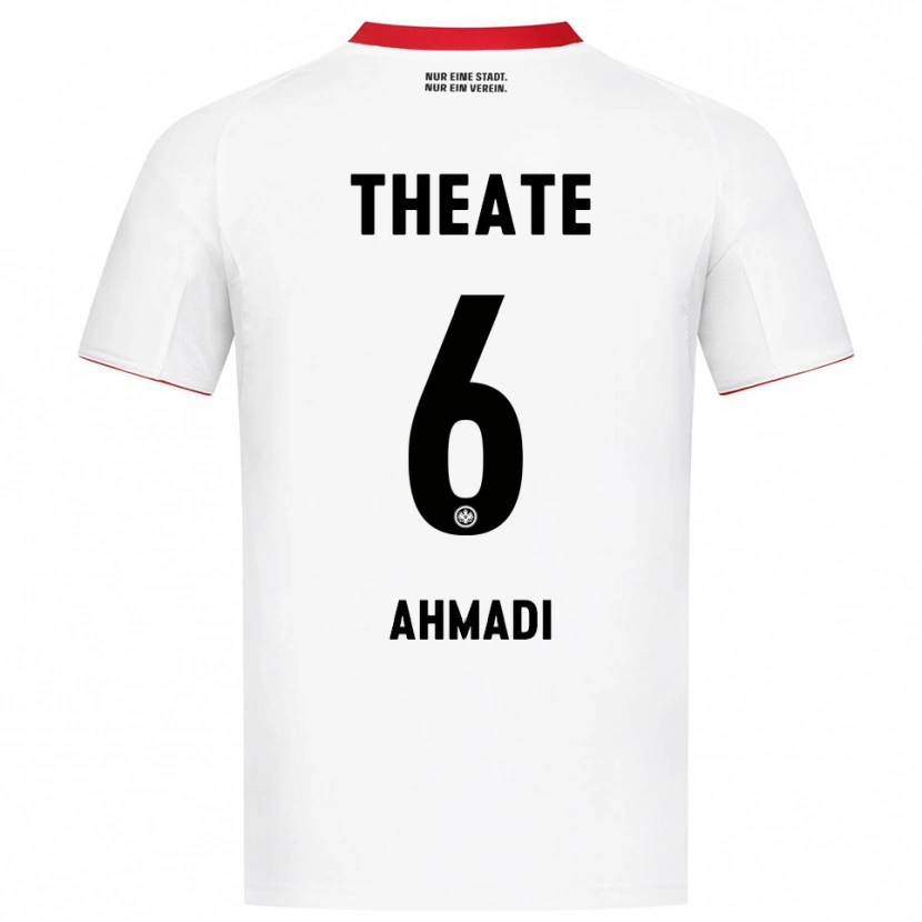 Danxen Homme Maillot Shayan Ahmadi #6 Blanc Rouge Tenues Extérieur 2025/26 T-Shirt
