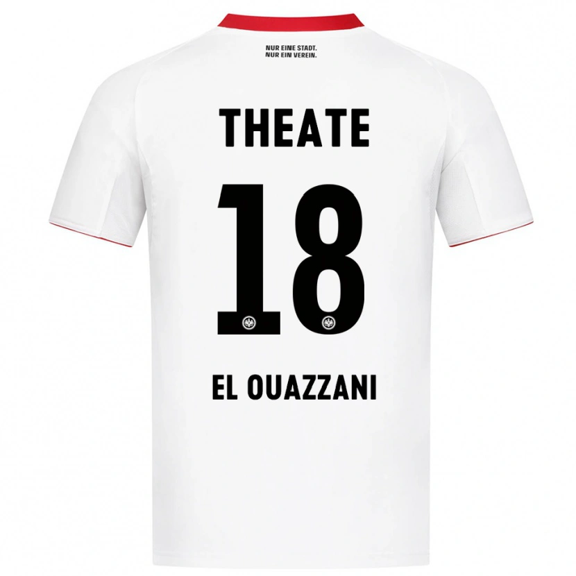 Danxen Homme Maillot Nadir El Ouazzani #18 Blanc Rouge Tenues Extérieur 2025/26 T-Shirt