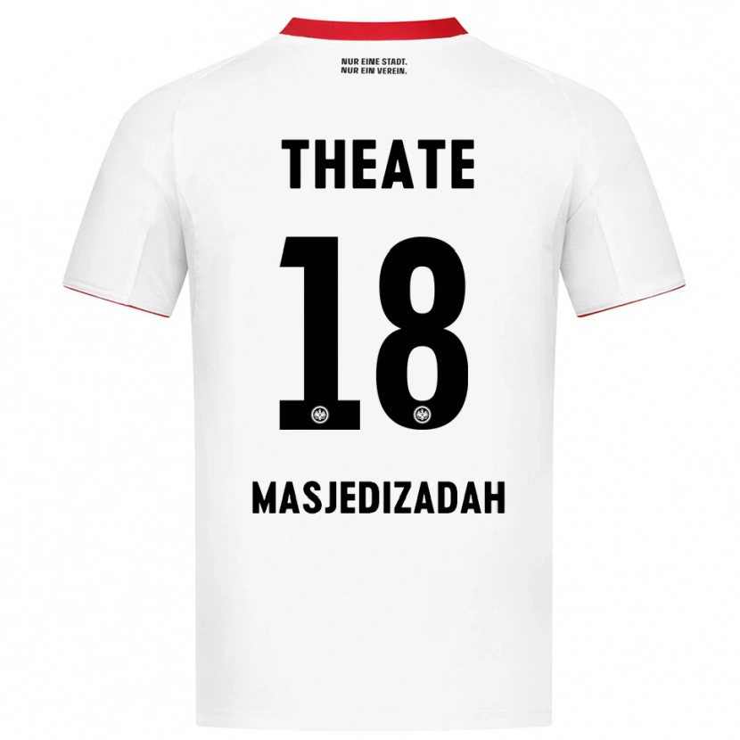 Danxen Homme Maillot Abolfazl Masjedizadah #18 Blanc Rouge Tenues Extérieur 2025/26 T-Shirt