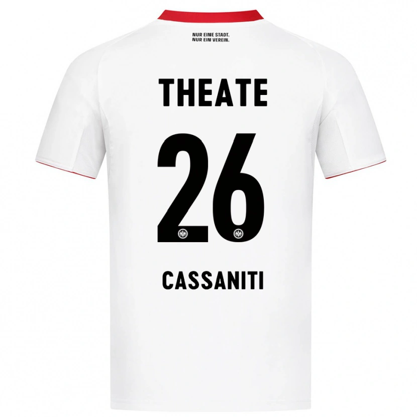 Danxen Homme Maillot Nino Cassaniti #26 Blanc Rouge Tenues Extérieur 2025/26 T-Shirt