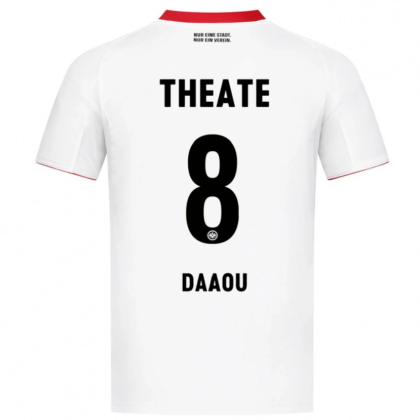 Danxen Homme Maillot Bilal Daaou #8 Blanc Rouge Tenues Extérieur 2025/26 T-Shirt