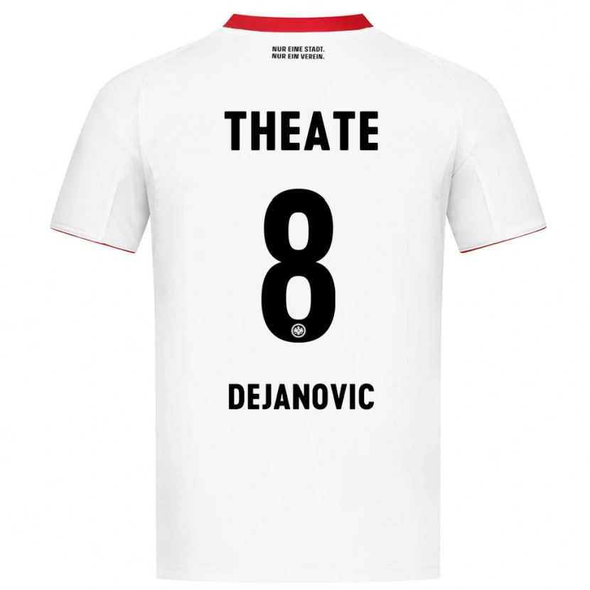 Danxen Homme Maillot Daniel Dejanovic #8 Blanc Rouge Tenues Extérieur 2025/26 T-Shirt