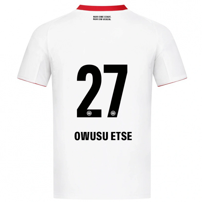 Danxen Homme Maillot Collin Owusu Etse #27 Blanc Rouge Tenues Extérieur 2025/26 T-Shirt