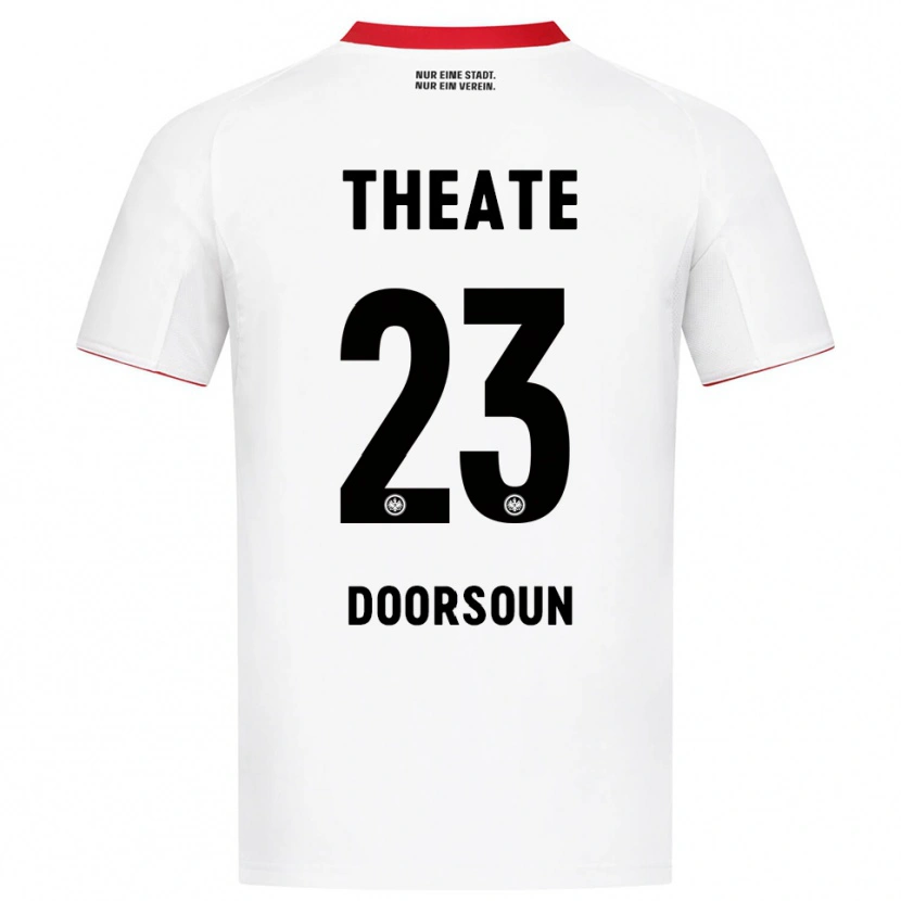 Danxen Homme Maillot Sara Doorsoun #23 Blanc Rouge Tenues Extérieur 2025/26 T-Shirt