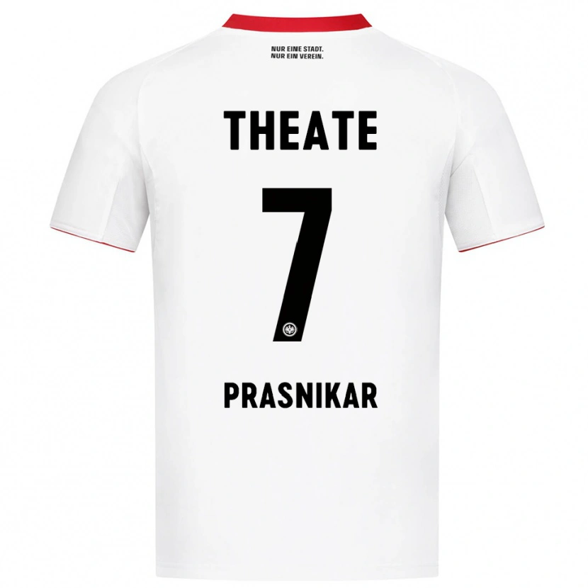 Danxen Homme Maillot Lara Prašnikar #7 Blanc Rouge Tenues Extérieur 2025/26 T-Shirt