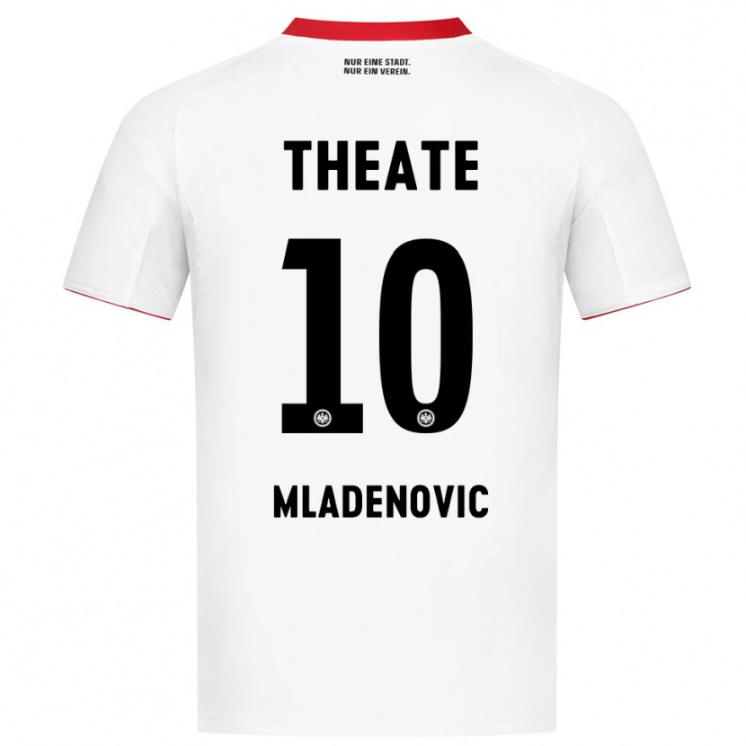 Danxen Homme Maillot Marko Mladenovic #10 Blanc Rouge Tenues Extérieur 2025/26 T-Shirt