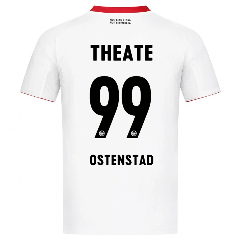 Danxen Homme Maillot Marthine Østenstad #99 Blanc Rouge Tenues Extérieur 2025/26 T-Shirt