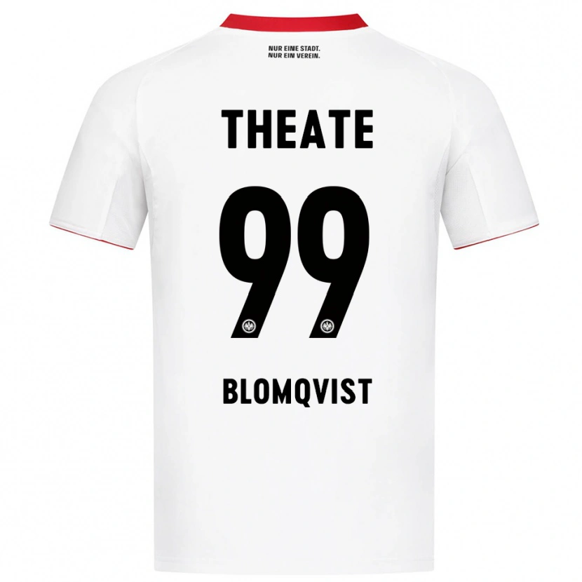 Danxen Homme Maillot Rebecka Blomqvist #99 Blanc Rouge Tenues Extérieur 2025/26 T-Shirt