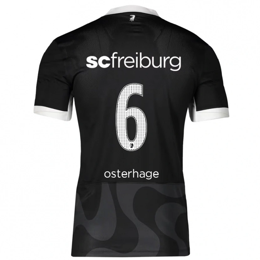 Danxen Homme Maillot Patrick Osterhage #6 Noir Blanc Tenues Extérieur 2025/26 T-Shirt