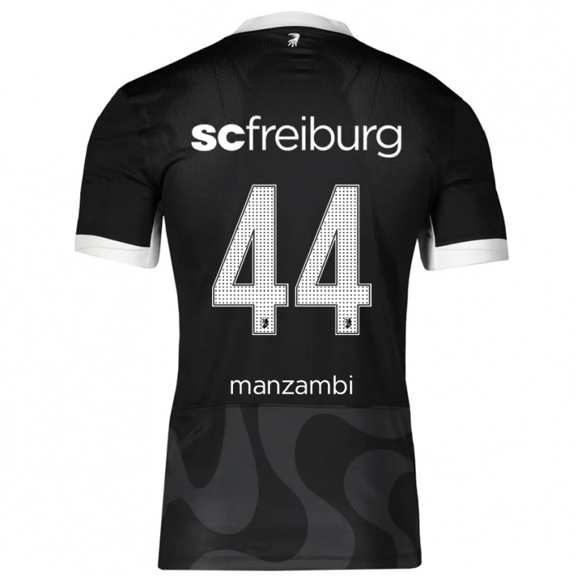 Danxen Homme Maillot Johan Manzambi #44 Noir Blanc Tenues Extérieur 2025/26 T-Shirt