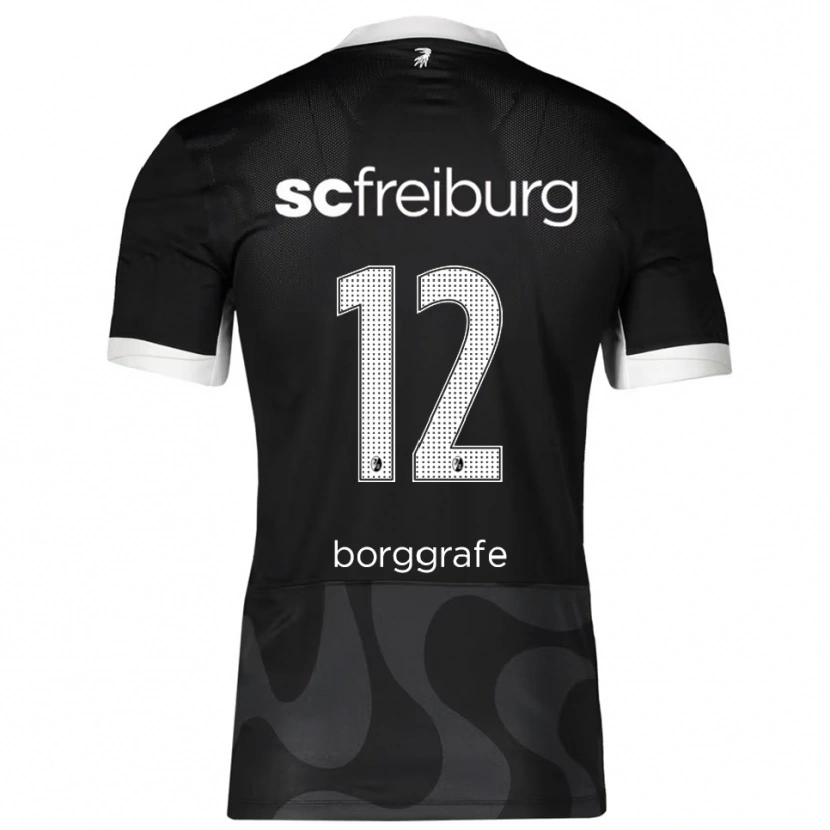 Danxen Homme Maillot Rafaela Borggräfe #12 Noir Blanc Tenues Extérieur 2025/26 T-Shirt