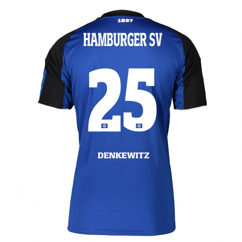Danxen Homme Maillot Nick Denkewitz #25 Bleu Noir Tenues Extérieur 2025/26 T-Shirt