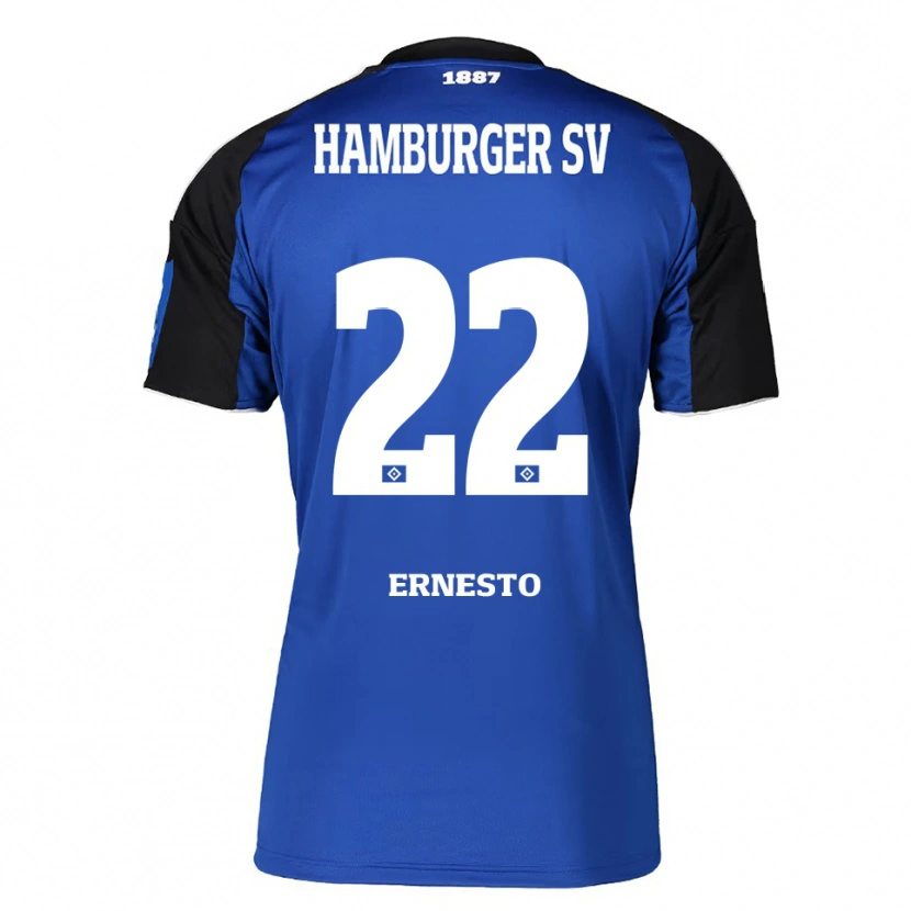 Danxen Homme Maillot Jorge Ernesto #22 Bleu Noir Tenues Extérieur 2025/26 T-Shirt