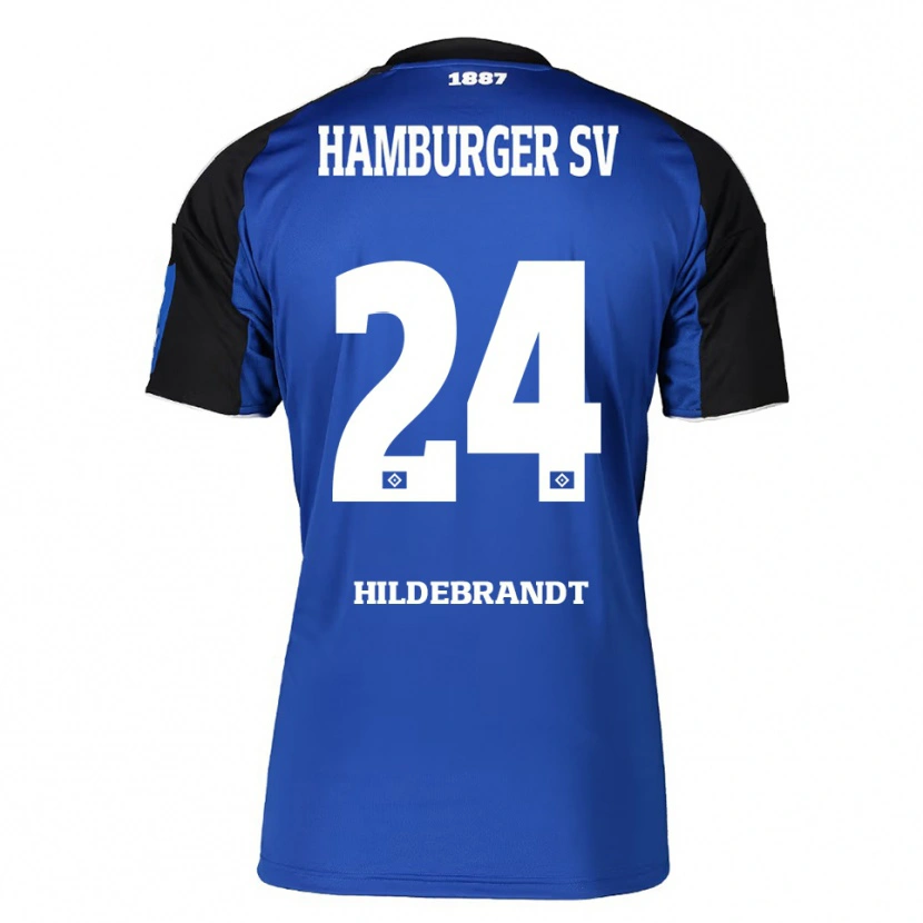 Danxen Homme Maillot Tjark Hildebrandt #24 Bleu Noir Tenues Extérieur 2025/26 T-Shirt
