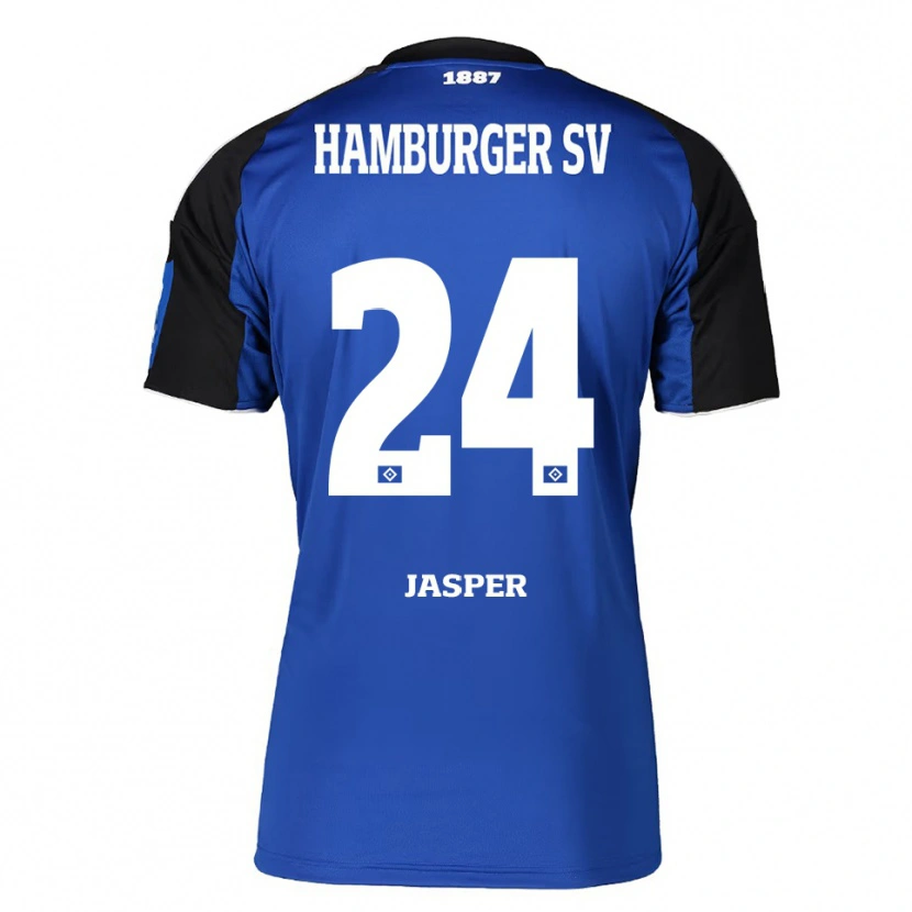 Danxen Homme Maillot Jan-Lukas Jasper #24 Bleu Noir Tenues Extérieur 2025/26 T-Shirt