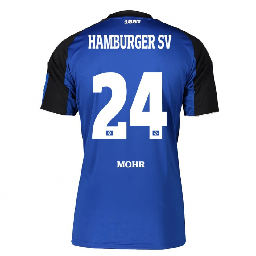 Danxen Homme Maillot Jannik Mohr #24 Bleu Noir Tenues Extérieur 2025/26 T-Shirt