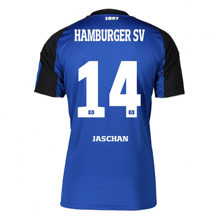 Danxen Homme Maillot Endrik Jaschan #14 Bleu Noir Tenues Extérieur 2025/26 T-Shirt