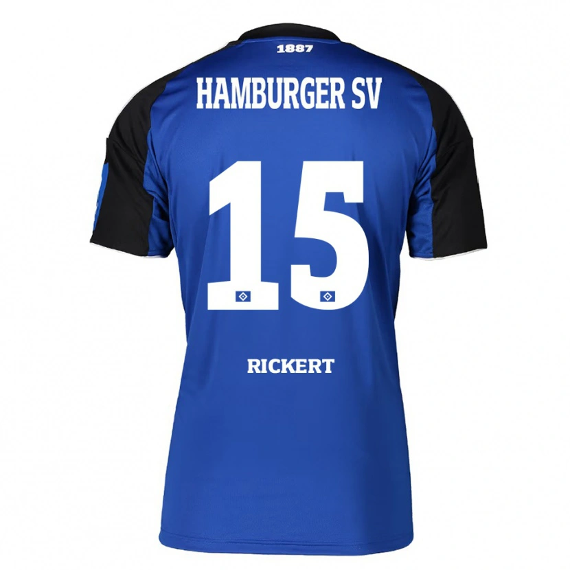 Danxen Homme Maillot Manja Rickert #15 Bleu Noir Tenues Extérieur 2025/26 T-Shirt