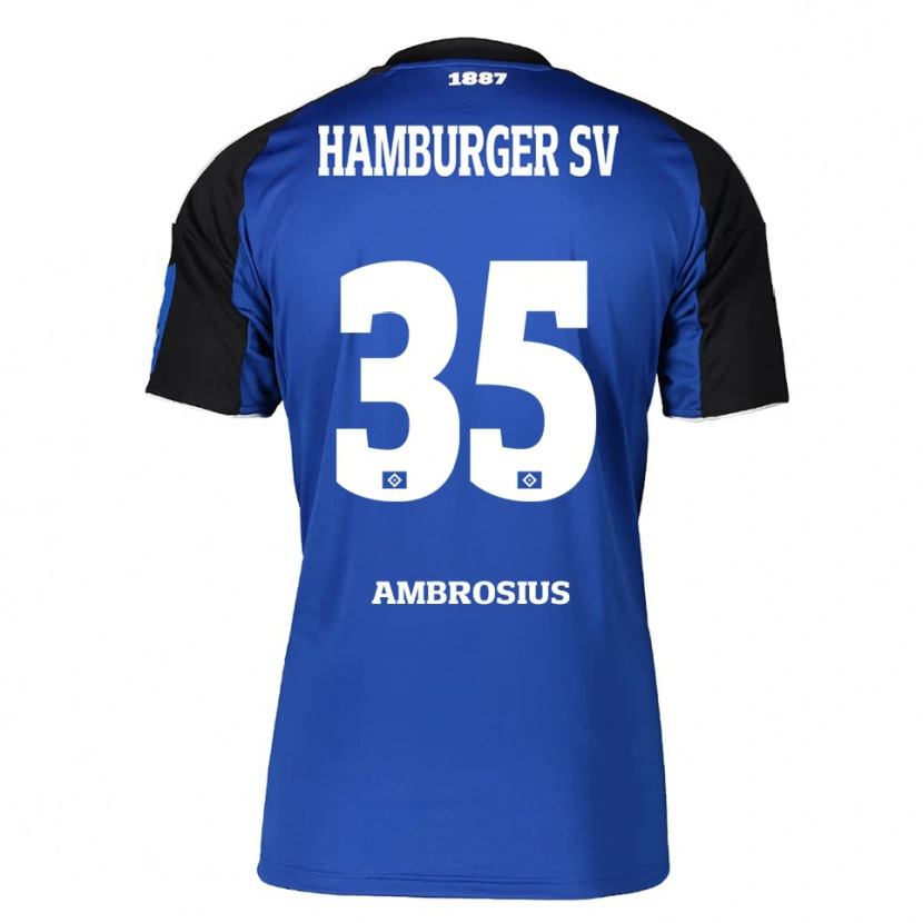 Danxen Homme Maillot Stephan Ambrosius #35 Bleu Noir Tenues Extérieur 2025/26 T-Shirt