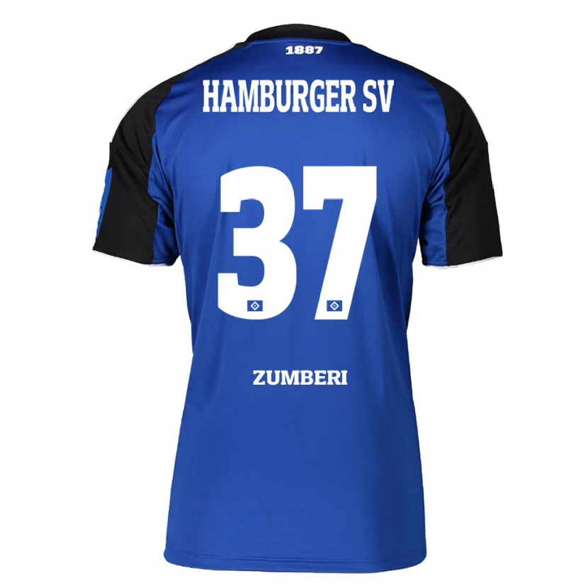 Danxen Homme Maillot Valon Zumberi #37 Bleu Noir Tenues Extérieur 2025/26 T-Shirt
