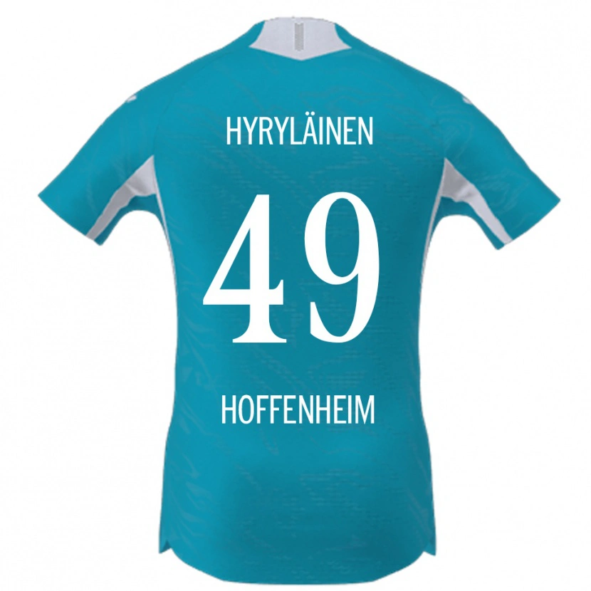 Danxen Homme Maillot Luka Hyryläinen #49 Bleu Ciel Tenues Extérieur 2025/26 T-Shirt