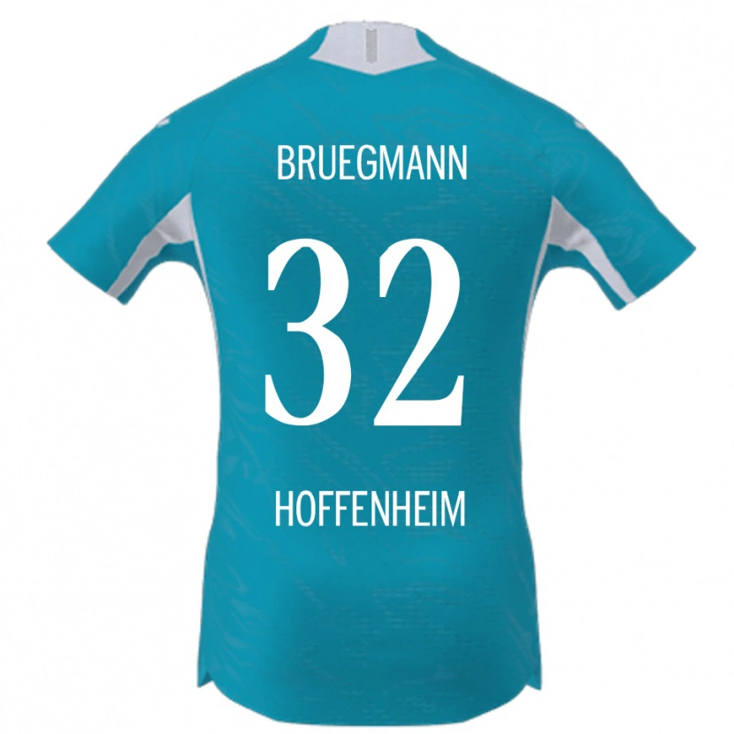 Danxen Homme Maillot Lukas Bruegmann #32 Bleu Ciel Tenues Extérieur 2025/26 T-Shirt