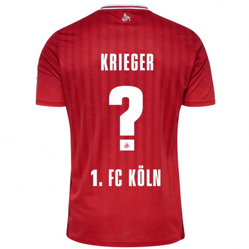 Danxen Homme Maillot Karl Krieger #0 Rouge Blanc Tenues Extérieur 2025/26 T-Shirt