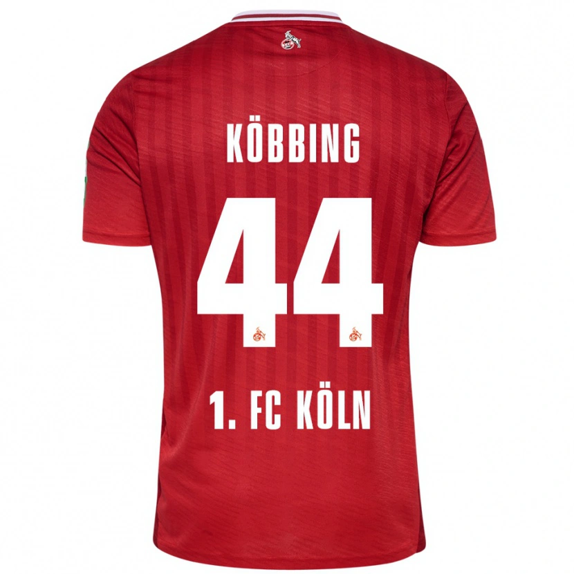 Danxen Homme Maillot Matthias Köbbing #44 Rouge Blanc Tenues Extérieur 2025/26 T-Shirt