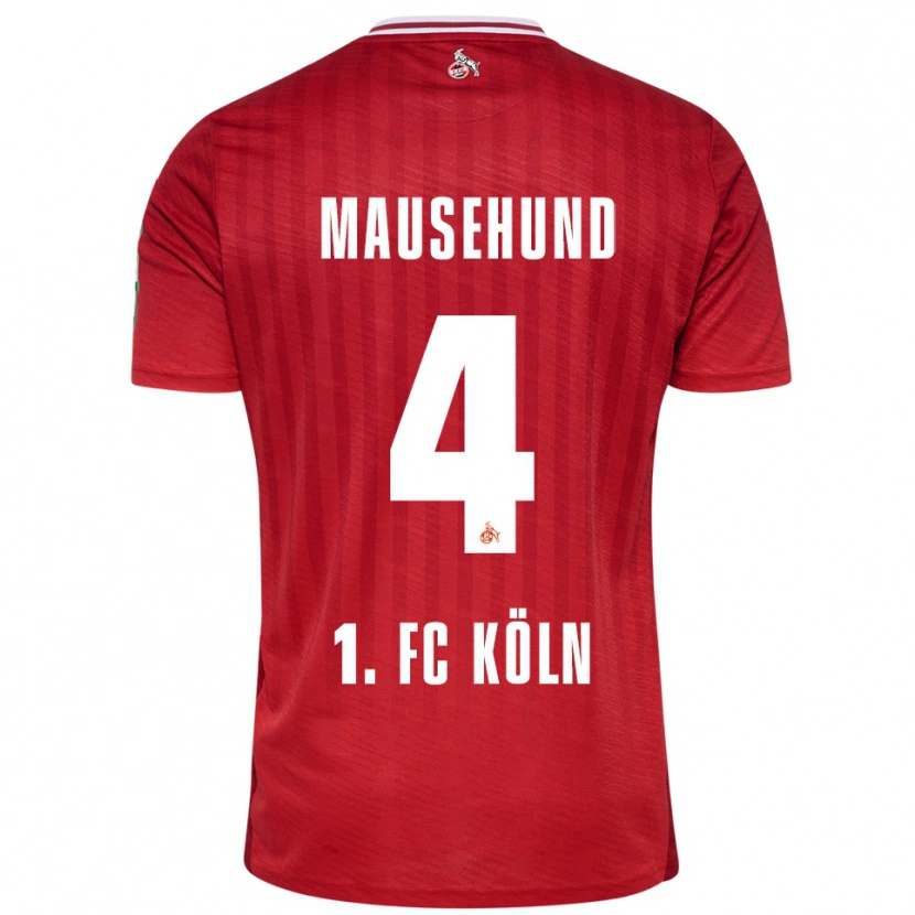 Danxen Homme Maillot Yannick Mausehund #4 Rouge Blanc Tenues Extérieur 2025/26 T-Shirt