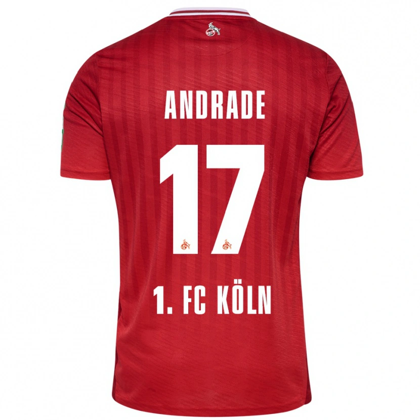 Danxen Homme Maillot Lydia Andrade #17 Rouge Blanc Tenues Extérieur 2025/26 T-Shirt