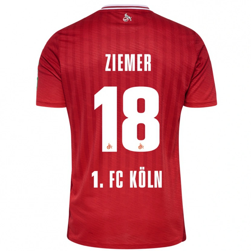 Danxen Homme Maillot Taylor Ziemer #18 Rouge Blanc Tenues Extérieur 2025/26 T-Shirt