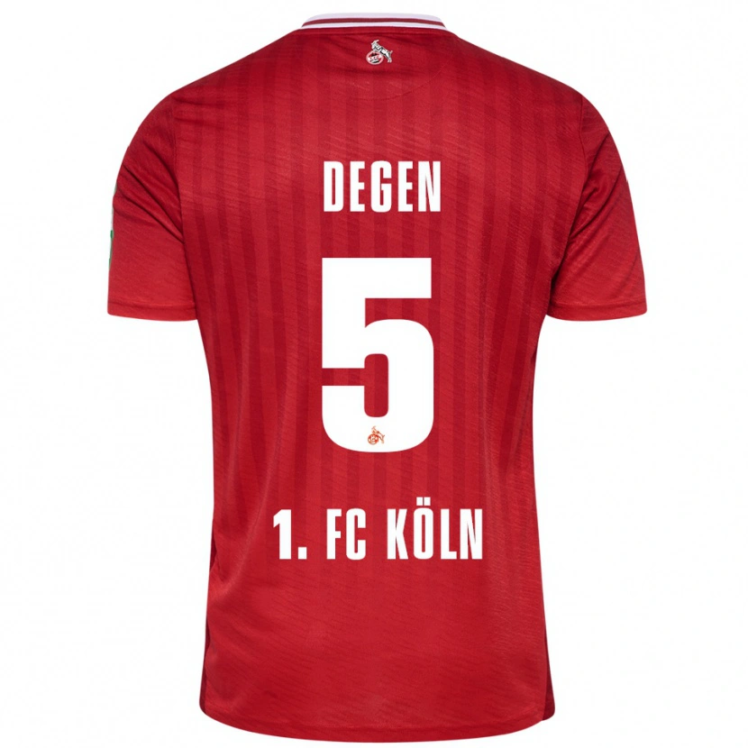 Danxen Homme Maillot Celina Degen #5 Rouge Blanc Tenues Extérieur 2025/26 T-Shirt