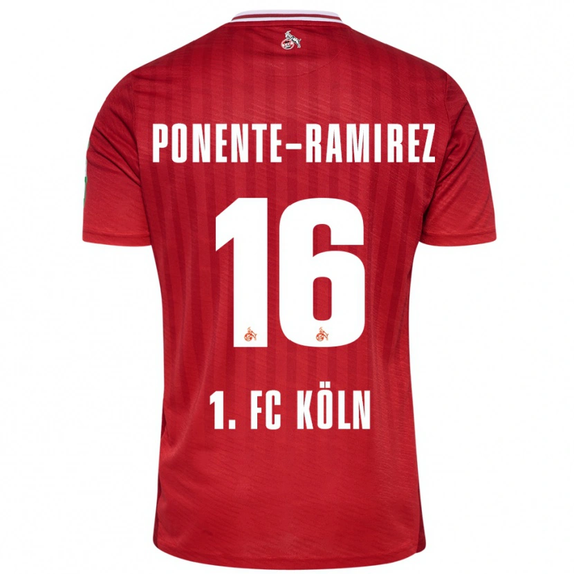 Danxen Homme Maillot Jason Ponente-Ramirez #16 Rouge Blanc Tenues Extérieur 2025/26 T-Shirt