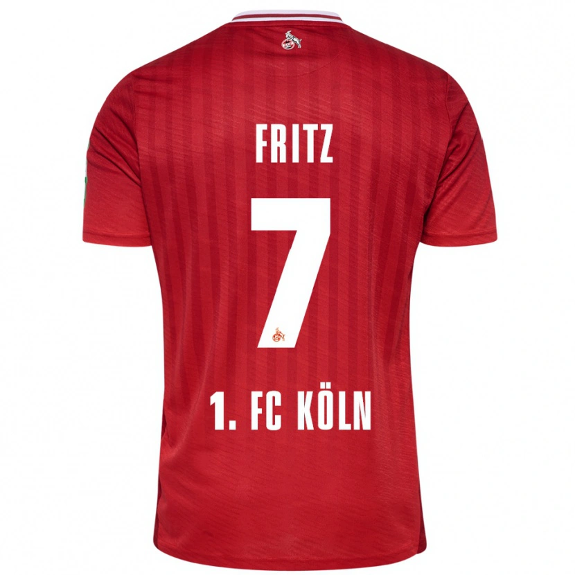 Danxen Homme Maillot Johannes Fritz #7 Rouge Blanc Tenues Extérieur 2025/26 T-Shirt