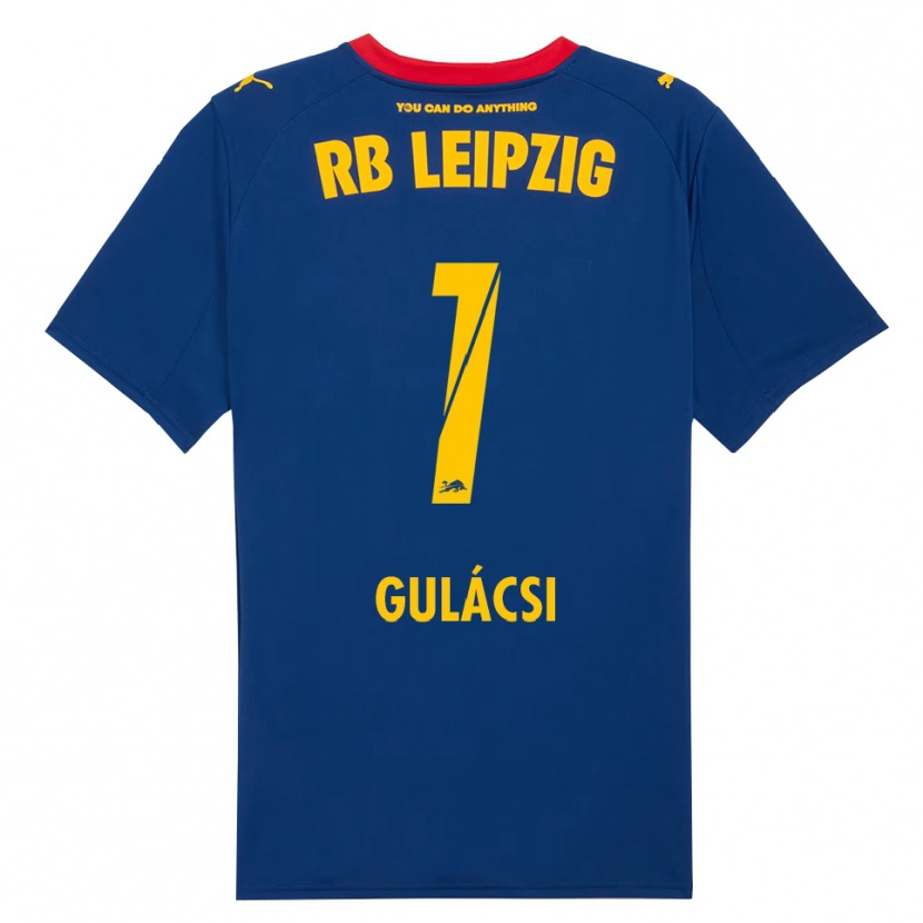 Danxen Homme Maillot Péter Gulácsi #1 Marine Rouge Tenues Extérieur 2025/26 T-Shirt
