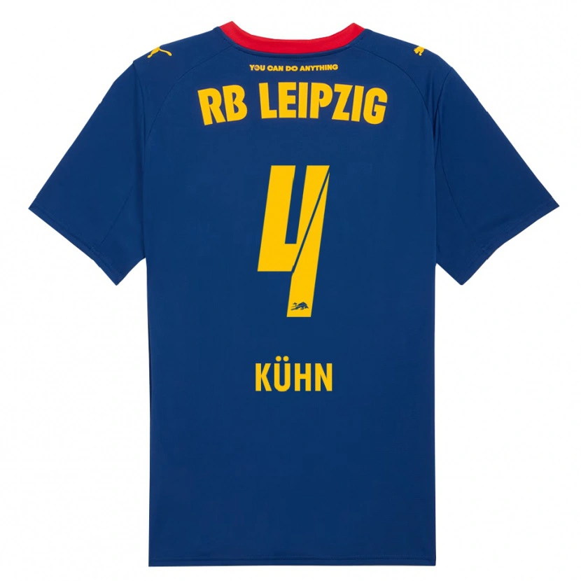 Danxen Homme Maillot Janne Kühn #4 Marine Rouge Tenues Extérieur 2025/26 T-Shirt