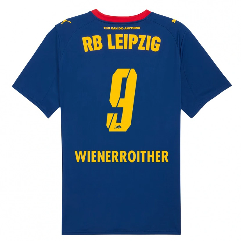 Danxen Homme Maillot Katja Wienerroither #9 Marine Rouge Tenues Extérieur 2025/26 T-Shirt
