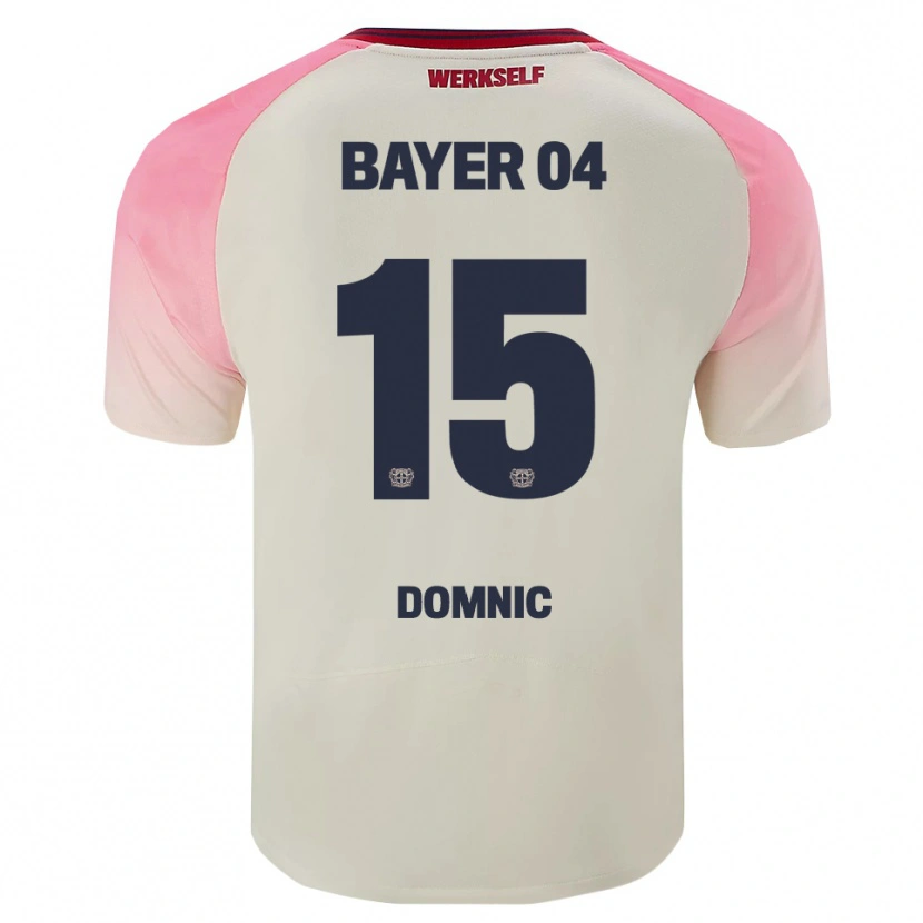 Danxen Homme Maillot Nebe-Sirak Domnic #15 Rose Blanc Cassé Tenues Extérieur 2025/26 T-Shirt