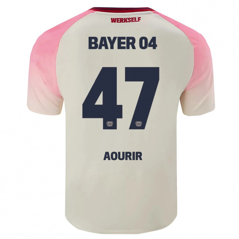 Danxen Homme Maillot Ayman Aourir #47 Rose Blanc Cassé Tenues Extérieur 2025/26 T-Shirt