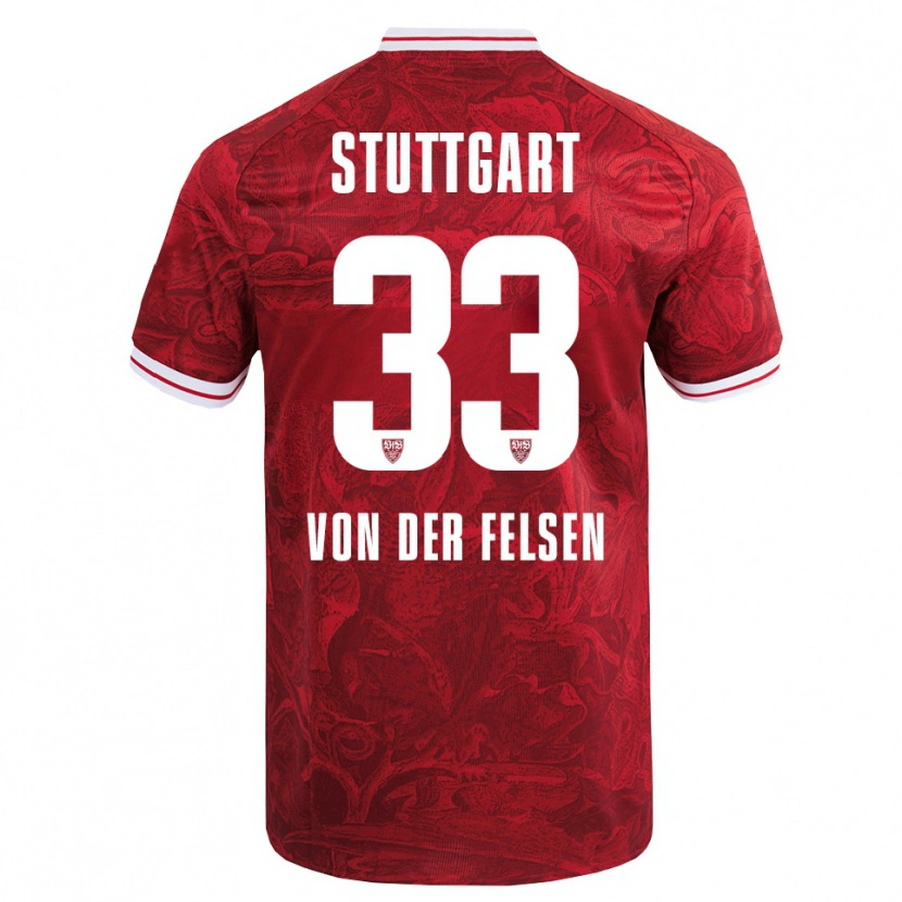 Danxen Homme Maillot Jerik Von Der Felsen #33 Rouge Noir Tenues Extérieur 2025/26 T-Shirt