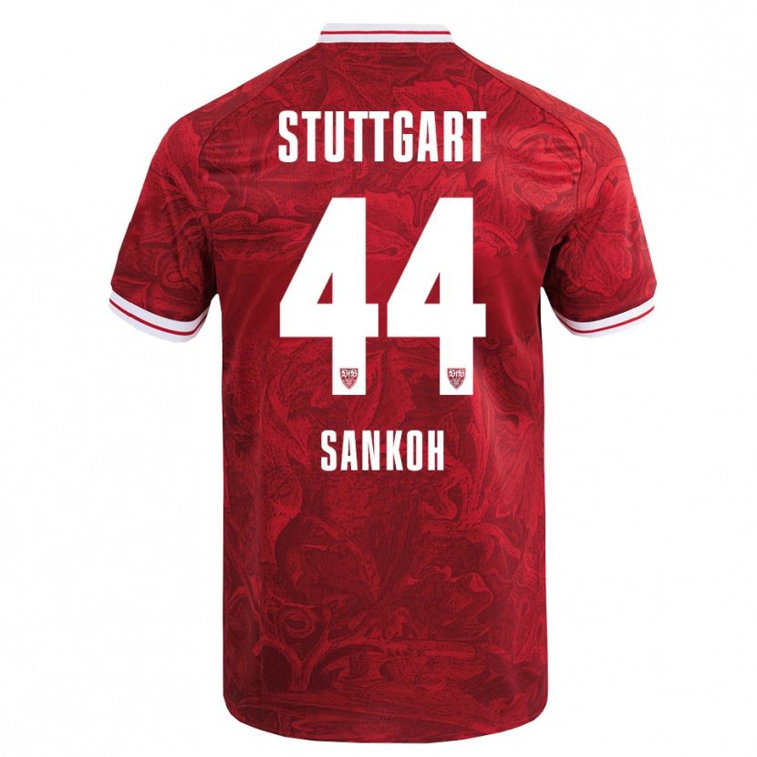 Danxen Homme Maillot Mohamed Sankoh #44 Rouge Noir Tenues Extérieur 2025/26 T-Shirt