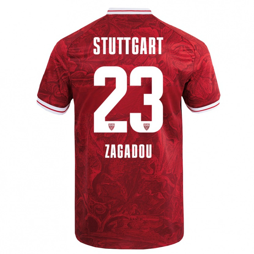 Danxen Homme Maillot Dan-Axel Zagadou #23 Rouge Noir Tenues Extérieur 2025/26 T-Shirt