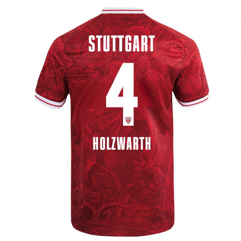 Danxen Homme Maillot Luc Holzwarth #4 Rouge Noir Tenues Extérieur 2025/26 T-Shirt