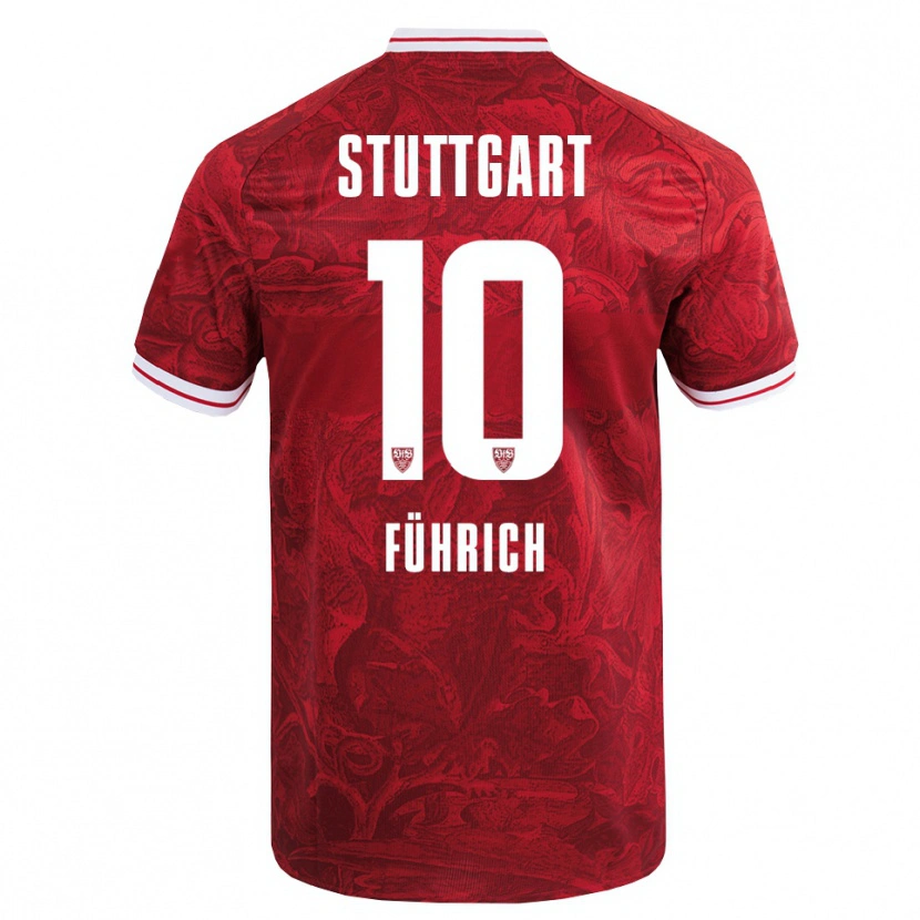 Danxen Homme Maillot Chris Führich #10 Rouge Noir Tenues Extérieur 2025/26 T-Shirt