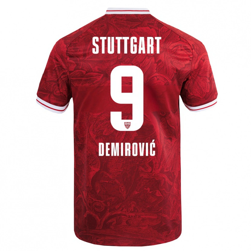 Danxen Homme Maillot Ermedin Demirovic #9 Rouge Noir Tenues Extérieur 2025/26 T-Shirt