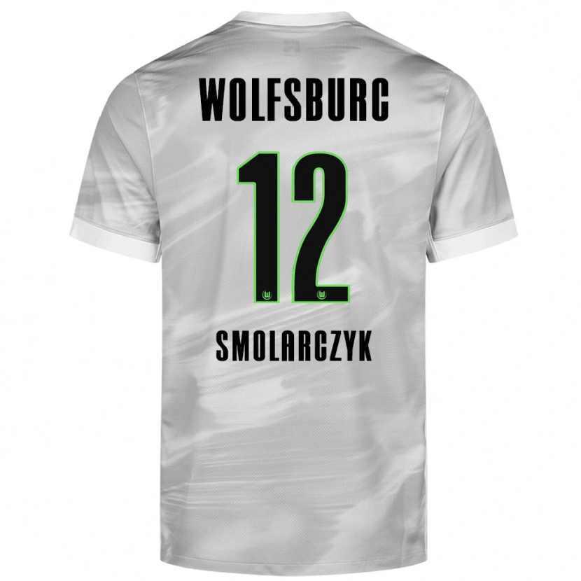 Danxen Homme Maillot Nelly Smolarczyk #12 Gris Blanc Tenues Extérieur 2025/26 T-Shirt