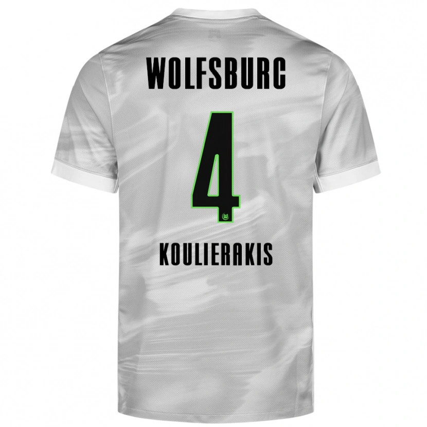Danxen Homme Maillot Konstantinos Koulierakis #4 Gris Blanc Tenues Extérieur 2025/26 T-Shirt
