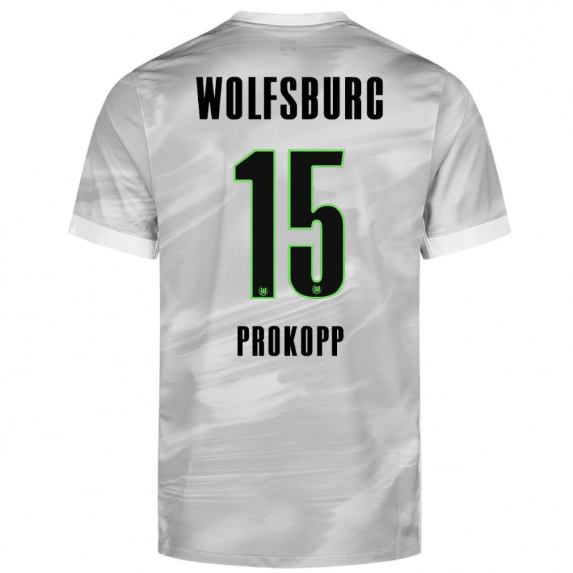 Danxen Homme Maillot Oskar Prokopp #15 Gris Blanc Tenues Extérieur 2025/26 T-Shirt
